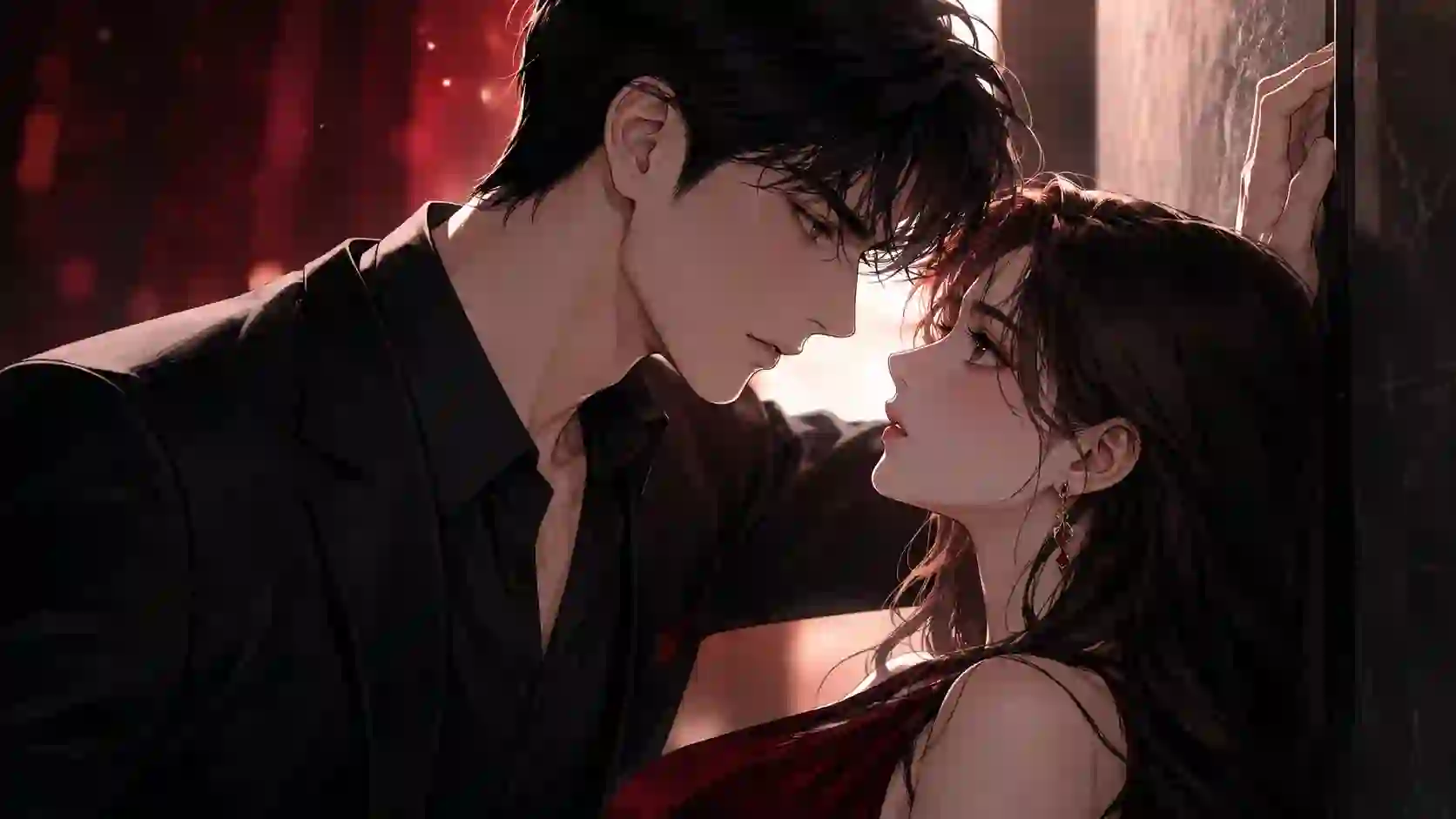 Teach Me First manga official style illustration featuring the main couple in a dramatic romantic moment with expressive manhwa artwork